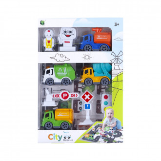 Детски комплект с камиони 34 х 23 см