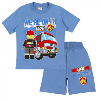 Детски летен комплект "Конструктор" в синьо