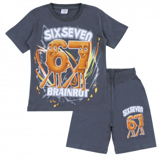 Детски летен комплект "Six seven" в графит