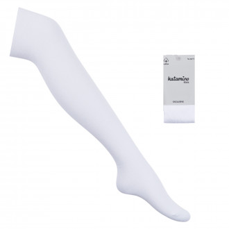 Памучен детски чорапогащник в бяло