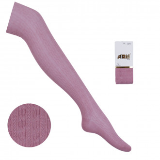 Детски памучен чорапогащник с фигурки в пепел от рози