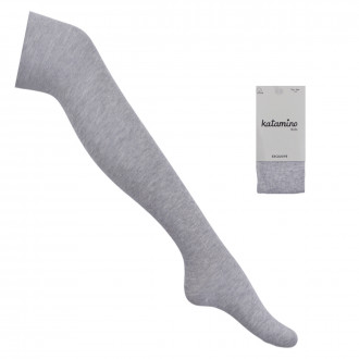 Памучен детски чорапогащник в сив меланж