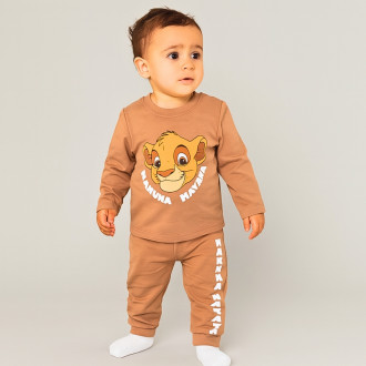Детски плътен комплект "Hakuna matata" в цвят какао 1
