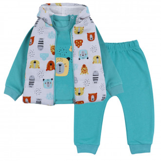 Детски плътен комплект  от 3 части "Animals"