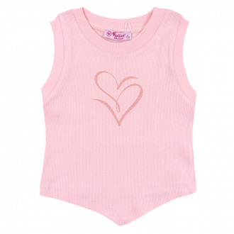 Детски потник със заострен силует в пудра