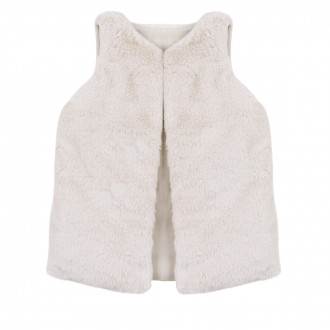 Детски пухен елек в бежово