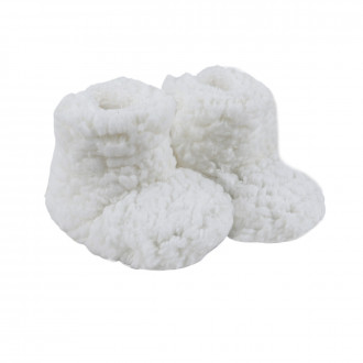 Детски пухени пантофки в екрю