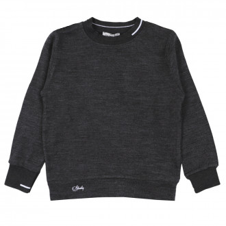 Детски пуловер от фино плетиво в графит