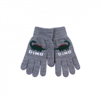 Детски ръкавици "Dino" в сив меланж