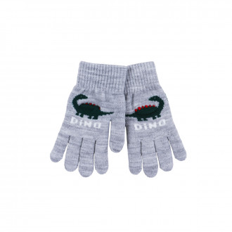 Детски ръкавици "Dino" в светлосив меланж