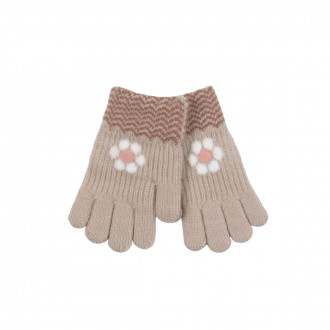 Детски ръкавици "Flower" в бежово