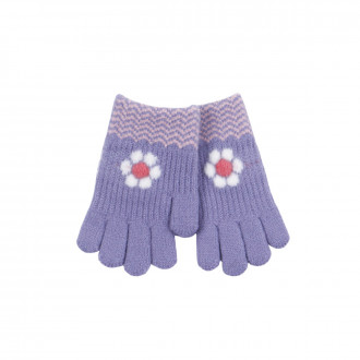 Детски ръкавици "Flower" в лилаво