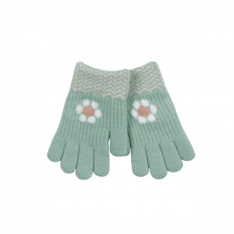Детски ръкавици "Flower" в мента