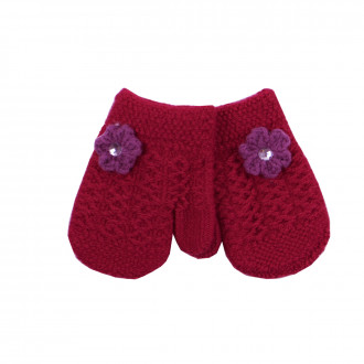 Детски ръкавици "Flowers" в червено