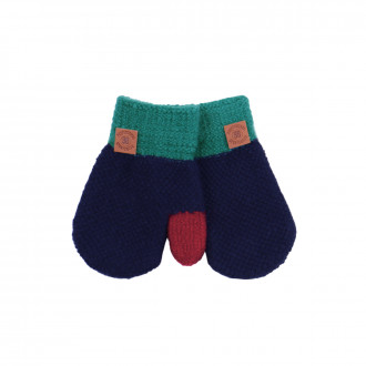 Детски ръкавици "Number" със зелен кант