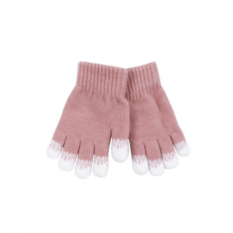 Детски ръкавици "Snow fingers" в опушено розово