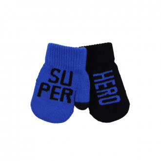 Детски ръкавици "Super hero" в синьо и черно