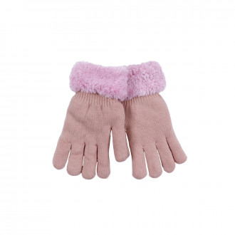 Детски термо ръкавици с розов пух