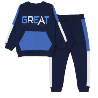 Детски ватиран комплект "Great" в тъмносиньо 1