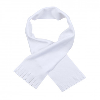 Детски шал от полар в бяло 120 х 15 см