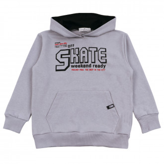 Детско плътно худи в сиво "Skate'' 1