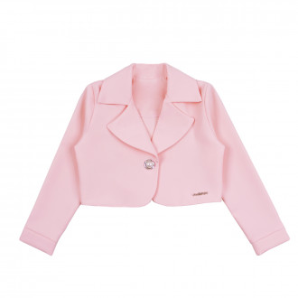 Детско късо сако за момичета в розово 1