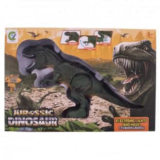 Динозавър със звук и светлина в зелено 33x23 см 1