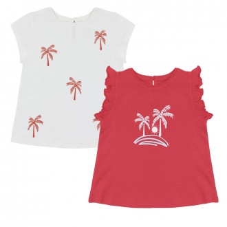 Двойка тениски за момичета "Palm trees"