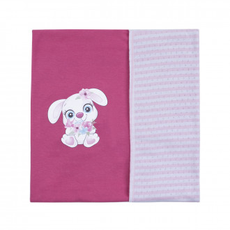 Двулицева памучна пелена "Sweet bunny" в цвят вишна 70 х 90 1