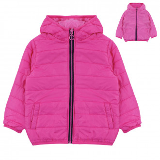 Двулицево капитонирано яке в наситено розово