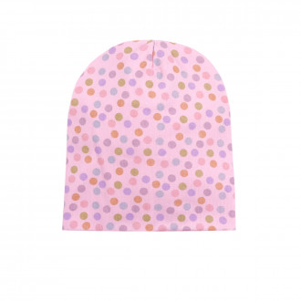 Двупластова трикотажна шапка "Colored dots" в розово