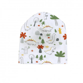 Двупластова трикотажна шапка с динозаври