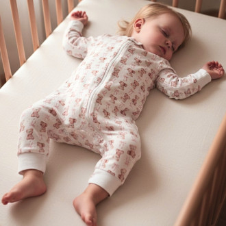 Бебешки ромпър с цип и открити крачета ''Мече''