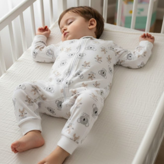 Бебешки ромпър с цип и открити крачета "I love"