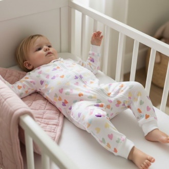 Бебешки ромпър с цип и открити крачета ''Happy girl''