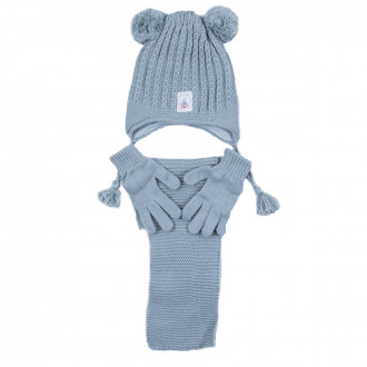 Комплект шал, шапка и ръкавички "Castle" в зелено