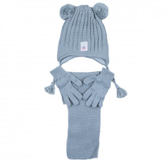 Комплект шал, шапка и ръкавички "Fairy Castle" в зелено