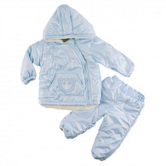 Бебешко зимно яке и панталон в синьо (6 - 24 мес.) 1