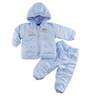 Бебешко зимно яке и панталон в синьо (6 - 24 мес.) 1