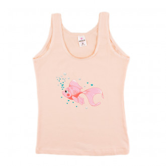 Детски потник в цвят пудра "Рибка" (0 - 14 год.)