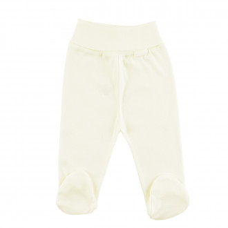 Ританки от памучен рипс в цвят екрю (0 - 9 мес.)