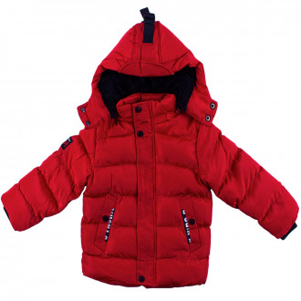 Детско зимно яке за момчета в червено (9 мес. - 5 год.) 1