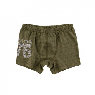 Детски боксер за момчета в меланж на цвят каки