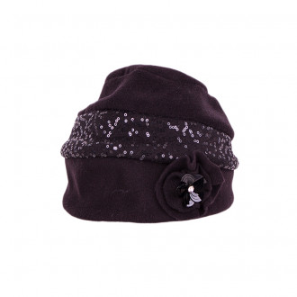 Детска зимна шапка от полар за момичета в черно (3 - 15 год.)