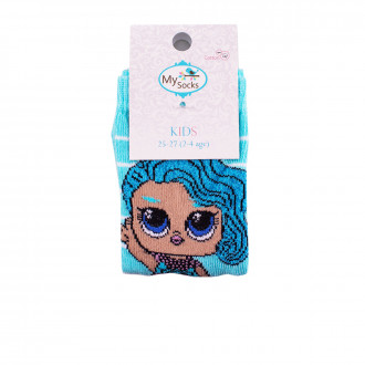 Детски къси чорапки в синьо райе