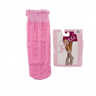 Детски къси фигурални чорапи за момичета в наситено розово