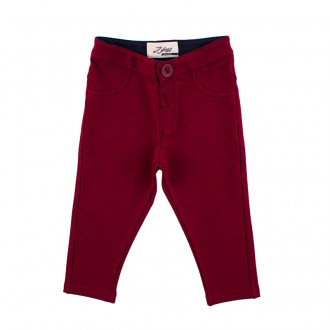 Бебешки трикотажен панталон в цвят бордо (6 - 24 мес.) 1