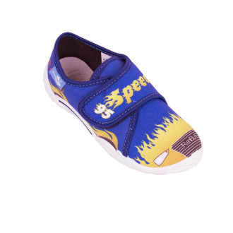 Анатомични дишащи текстилни обувки за момчета в синьо и жълто 1