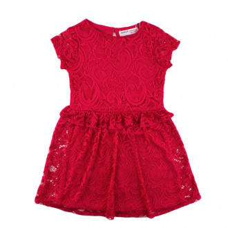 Детска рокля от червена дантела "Ива" (3 - 13 год.) 1