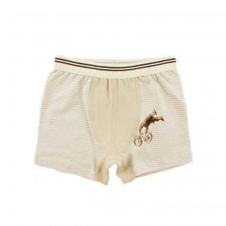 Детски боксер за момчета в екрю "Колоездач" (0 - 14 год.)